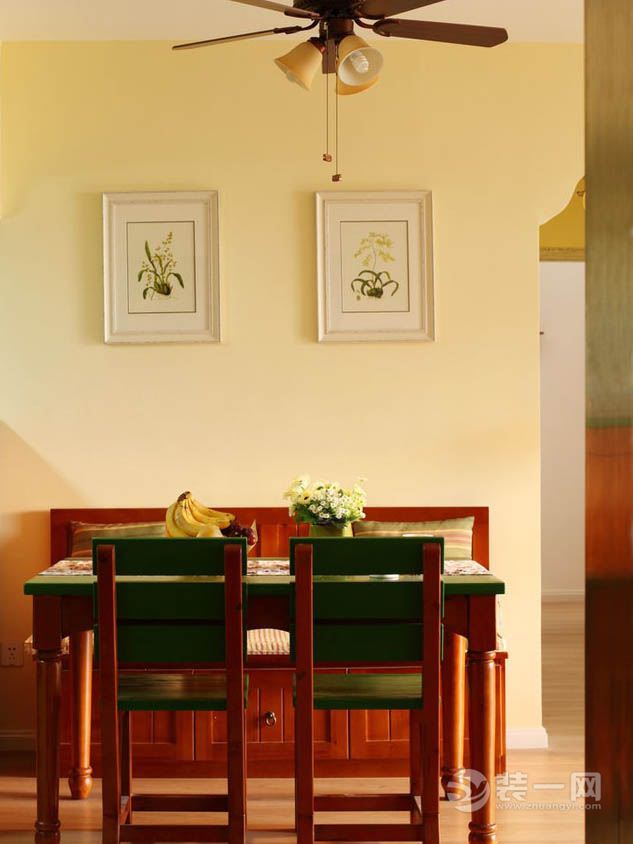 【重庆天怡美装饰】64平 二居室 造价7万 美式风格 餐桌