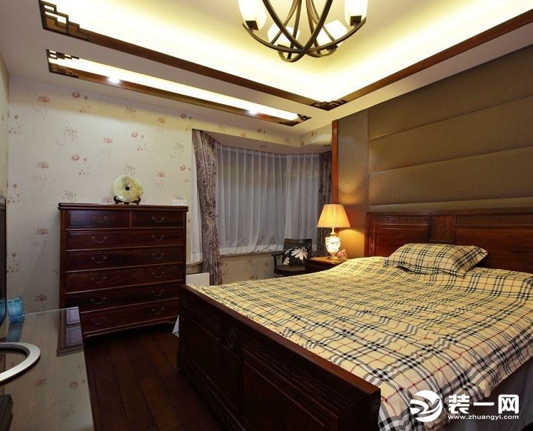 重庆天怡美装饰—鲁能星城  新中式风格 130平方卧室装修效果图