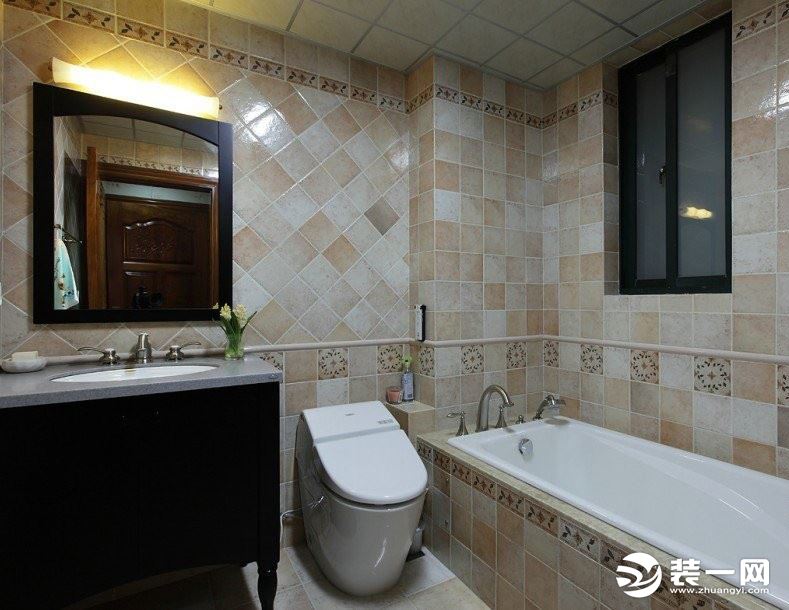 重庆天怡美装饰—鲁能星城  新中式风格 130平方洗浴间装修效果图