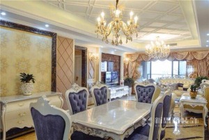鲁能星城六街区 134平 三居室 造价21万 新古典风 餐厅