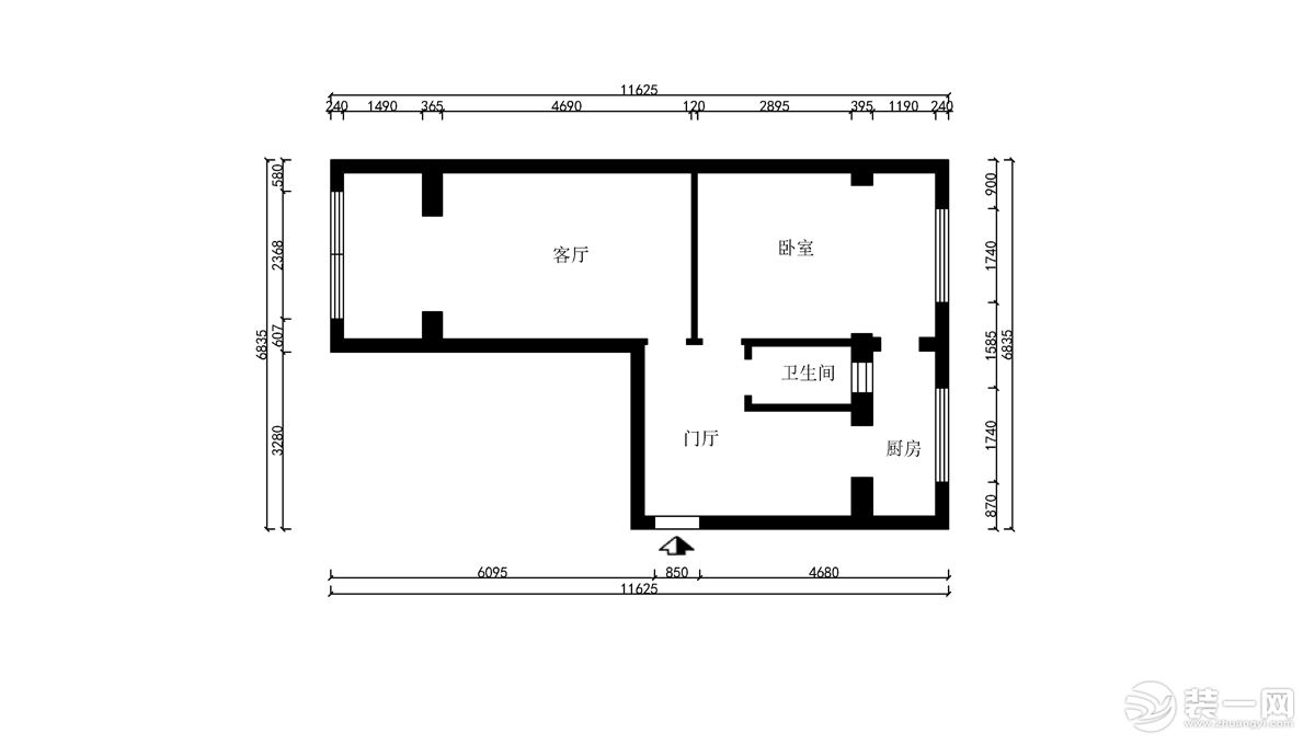 西安65平米公寓平面图，黑白分明，时尚清新