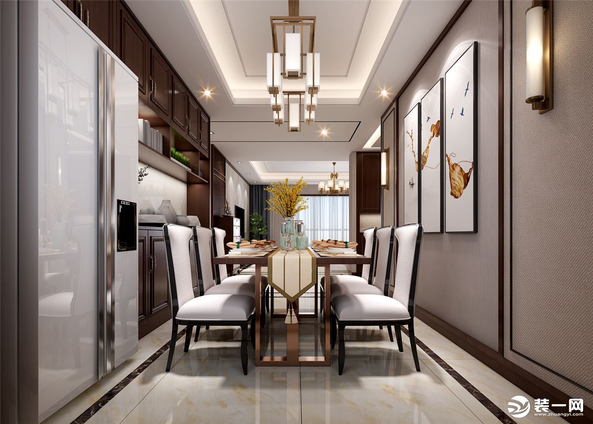 金品家园170平米新中式风格设计效果图餐厅设计