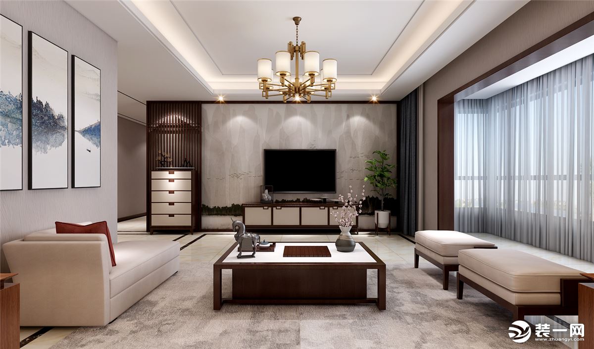 金品佳苑170平米新中式客厅
