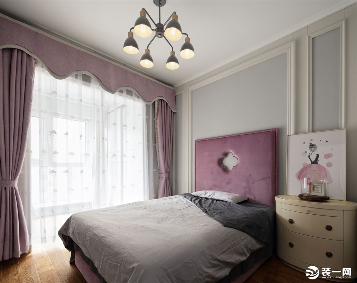 紫薇曲江意境132平美式风格卧室
