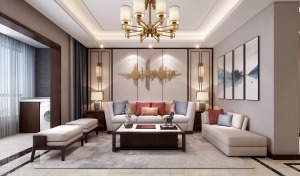 峰光无限装饰|金品家园170平米新中式风格设计效果图