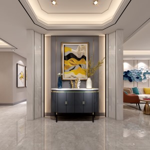 金品家园170平米新中式风格设计效果图玄关设计