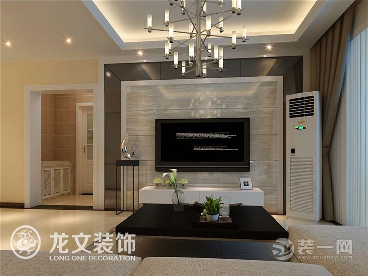 郑州正商华钻-86平两居室-现代简约客厅