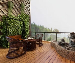 珠海中海银海湾别墅200平欧式风格露台