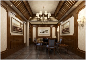 220平别墅中式风格餐厅装修效果图