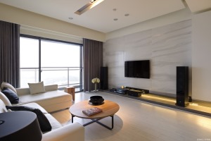 珠海五洲东方墅220平复式日式风格电视墙