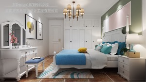 海南海长流4期99平两居室地中海风格装修效果图卧室