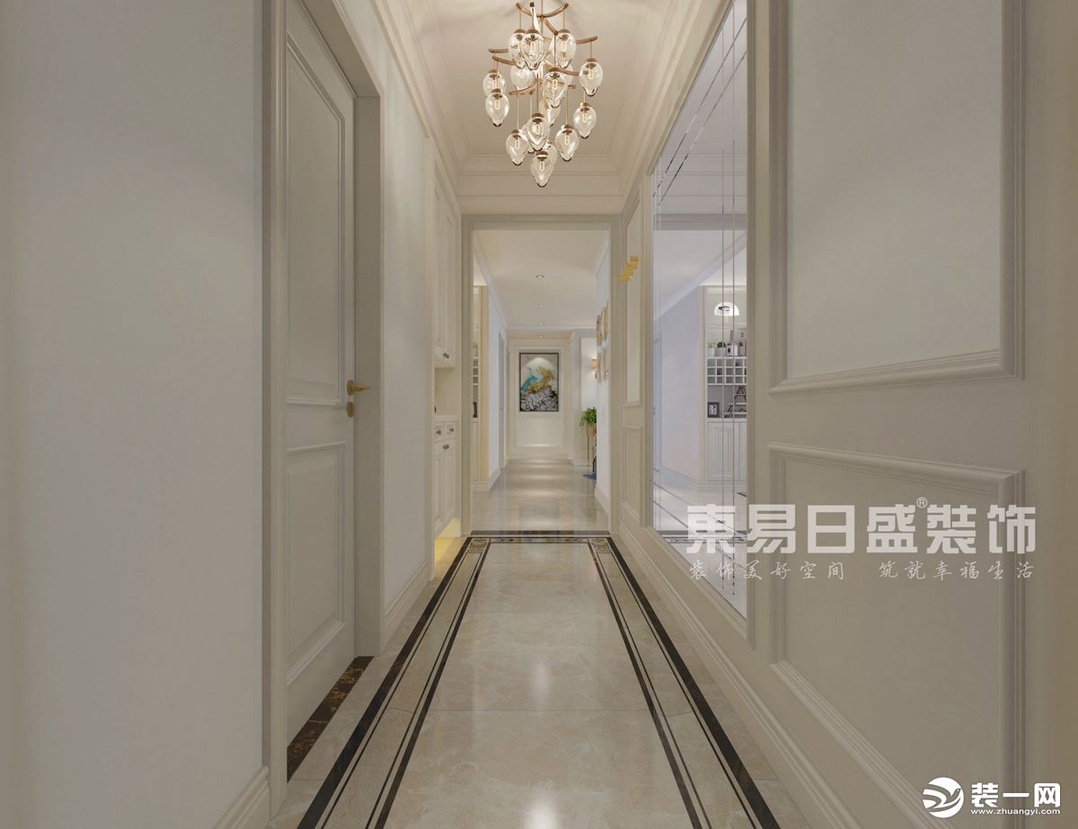 郑州家装公司东易日盛装修案例：三室两厅新古典轻奢风格装修效果图
