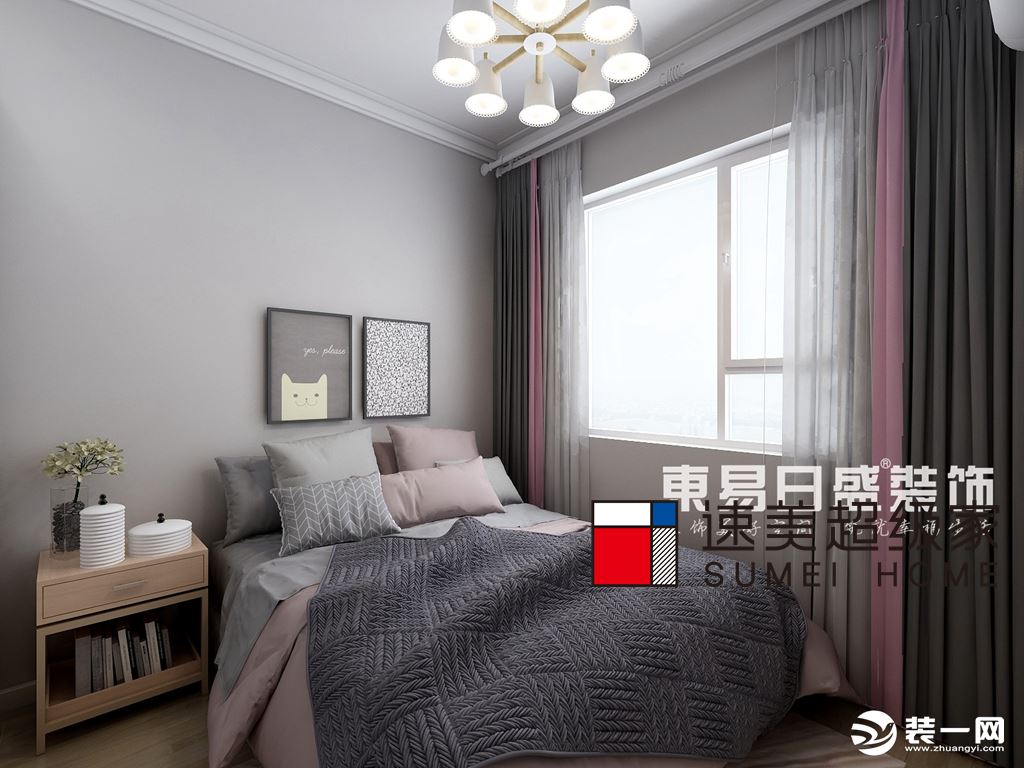 郑州速美超级家装修案例：北欧风格卧室装修