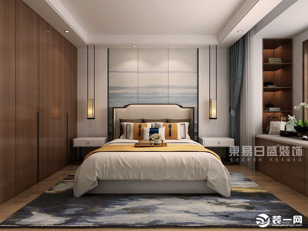 新中式装修案例：新中式卧室装修效果图