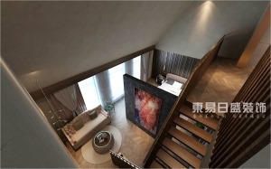 郑州东易日盛鸿园现代意式风格别墅装修案例：楼梯装修效果图