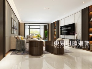 郑州东易日盛装修案例：现代轻奢风格客厅