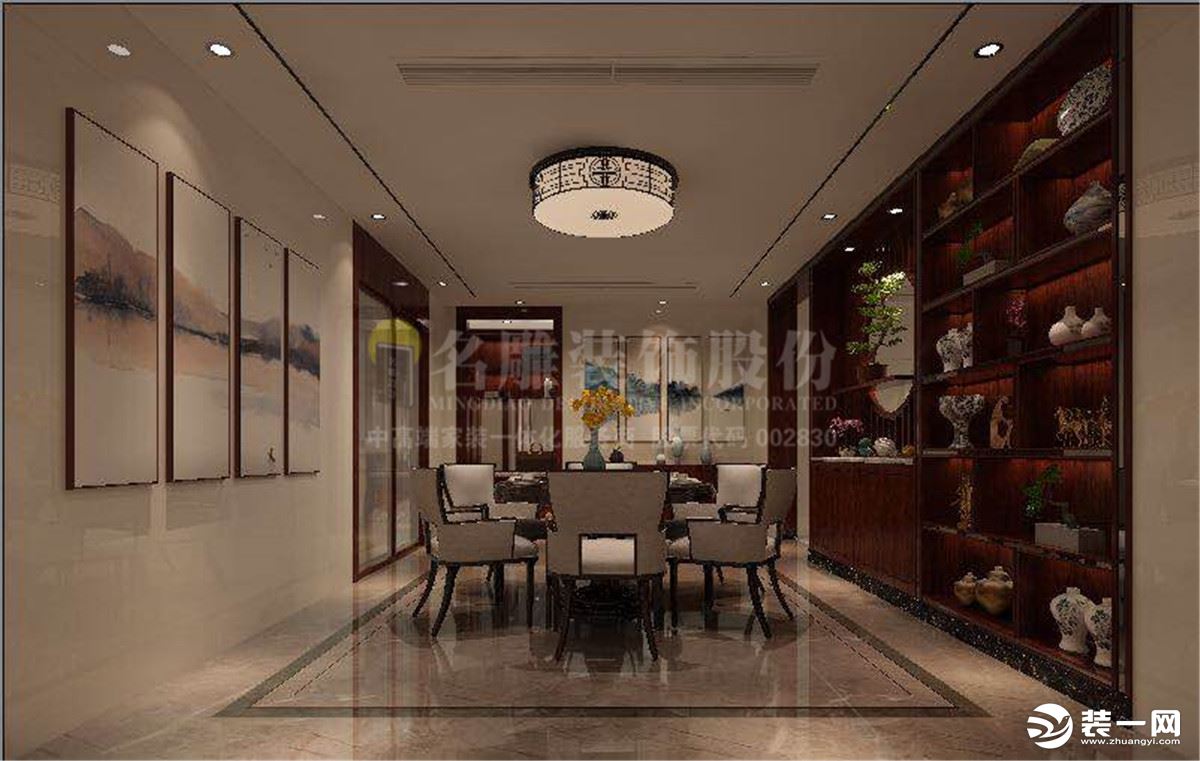 东莞国际公馆-现代风格-380㎡别墅-半包36万-餐厅装修效果图