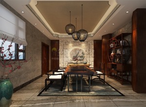 东莞星河传说-中式风格-四居室-茶室装修效果图