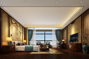东莞星河传说-中式风格-四居室-卧室装修效果图