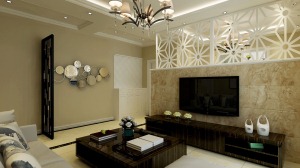 郑州永恒理想世界147平三居室简欧设计客厅电视柜