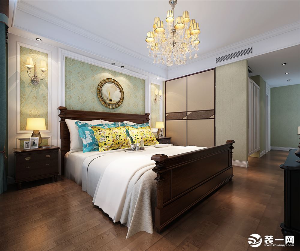 天下锦城130平方美式风格方案卧室效果图