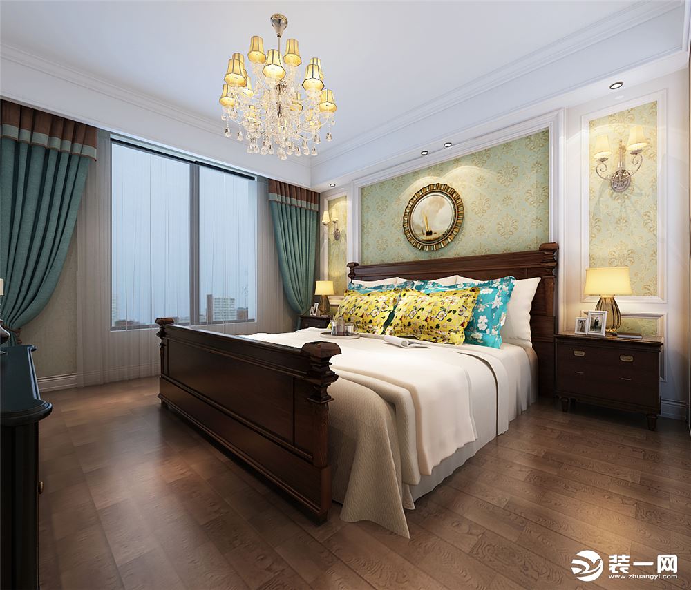 天下锦城130平方美式风格方案卧室效果图