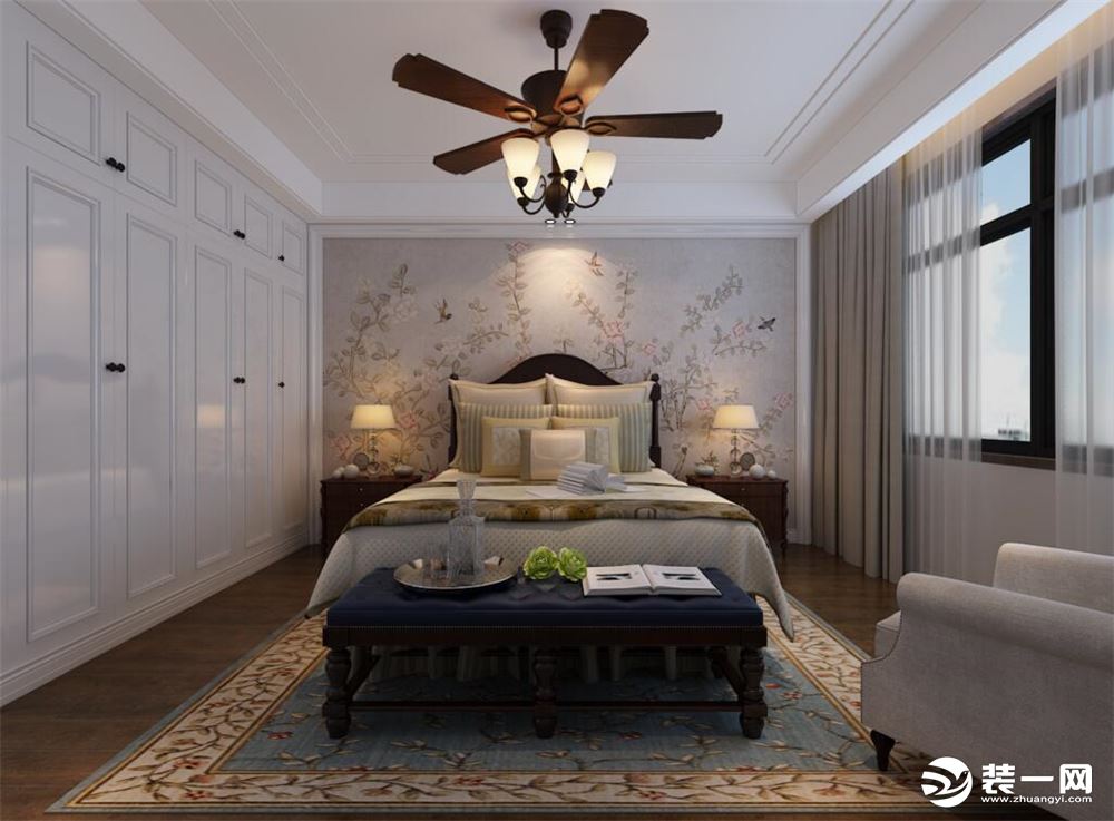 山水装饰东方蓝海170平方欧式风格方案卧室效果图