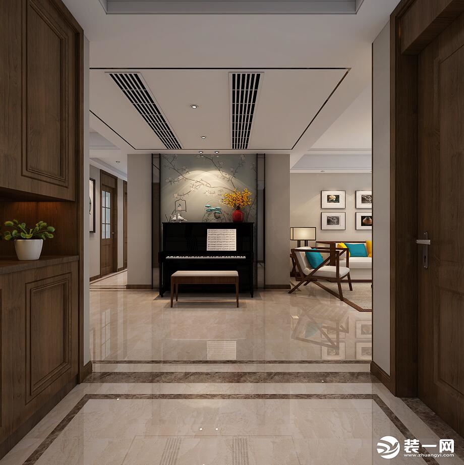 天下锦城163平方四室居新中式风格方案报价效玄关果图分享