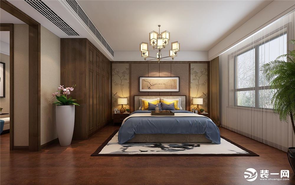天下锦城163平方四室居新中式风格方案报价效卧室果图分享
