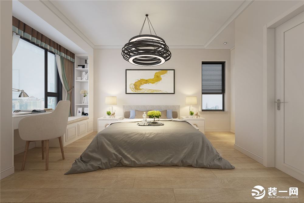 信达天御100平方三室居现代风格方案卧室报价效果图
