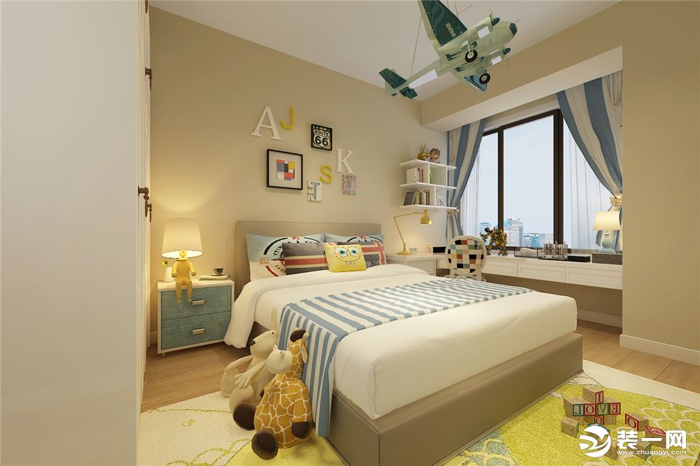 信达天御100平方三室居现代风格方案卧室报价效果图