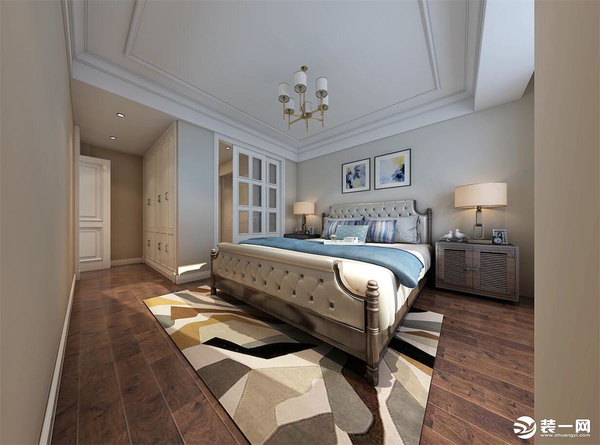 海亮红玺台140平方四室居美式风格方案报价卧室效果图分享