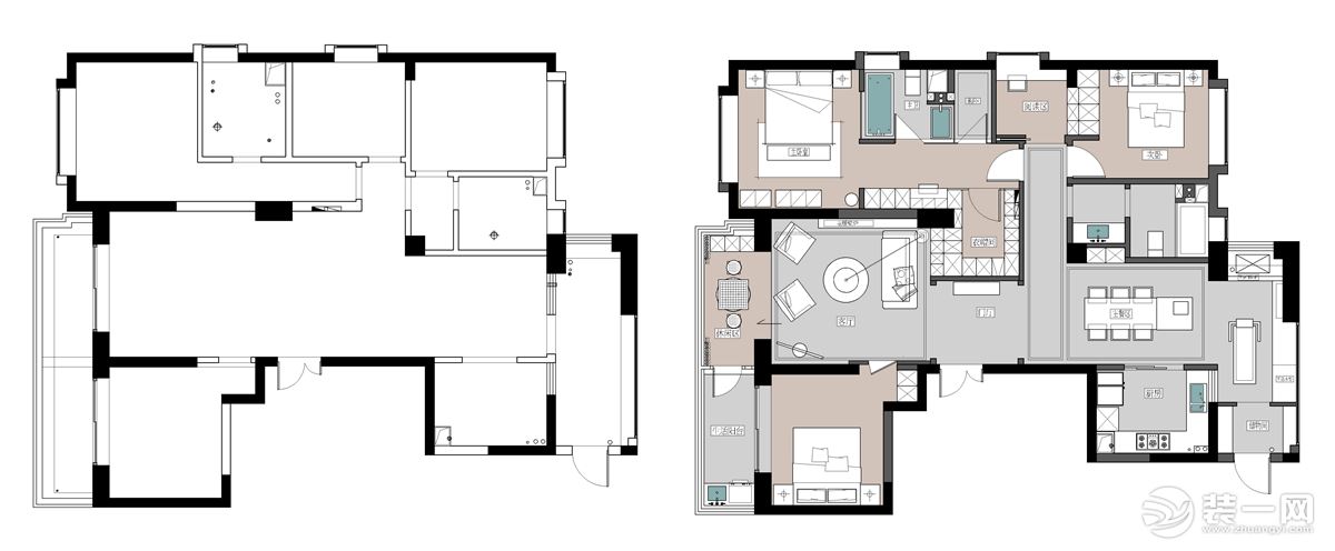 玫瑰园170平方四室居现代风格设计方案报价效果图分享