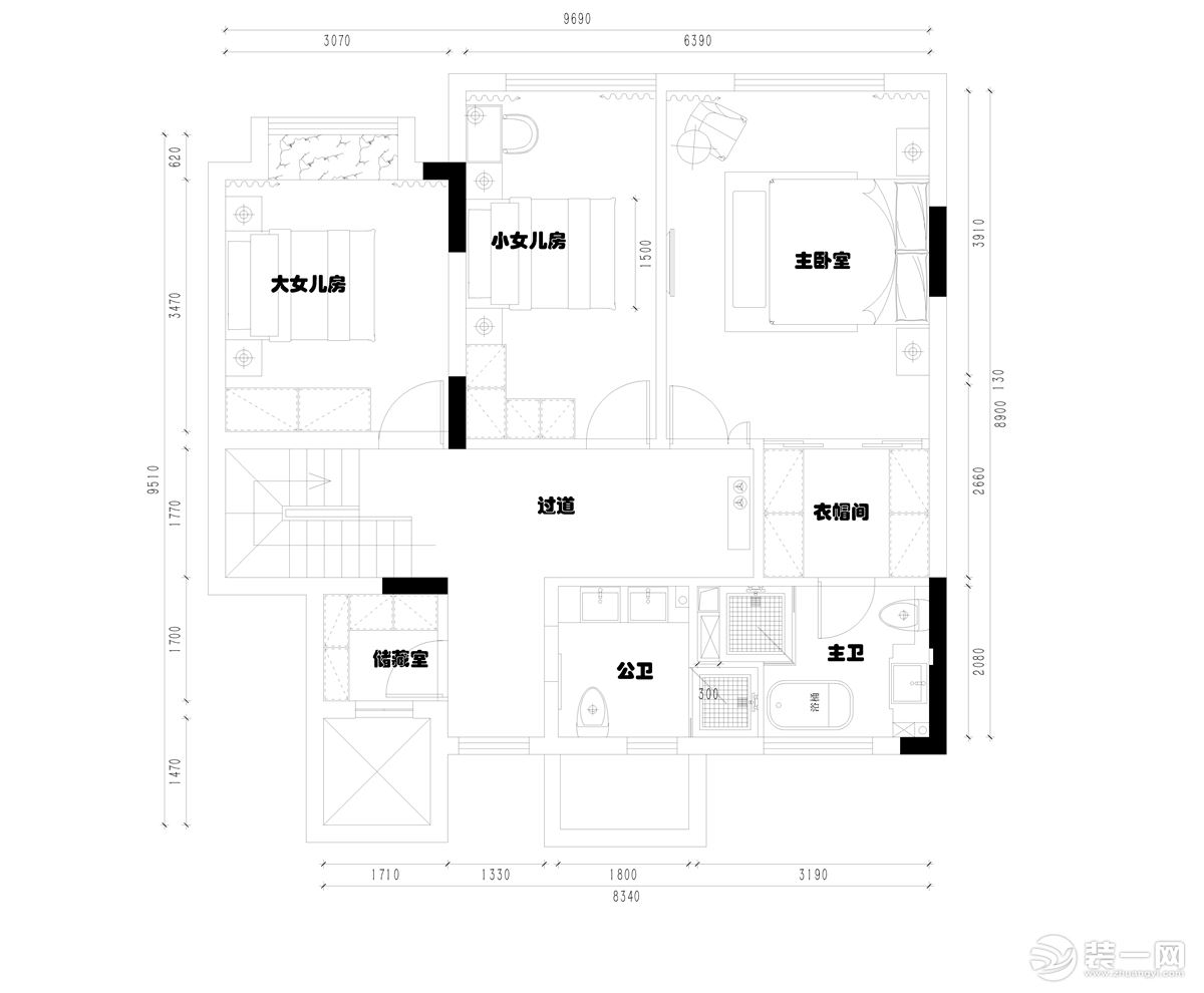 【山水装饰】溪岸观邸220平新中式复式家居