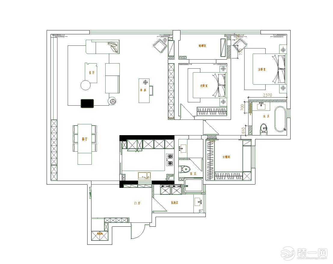 拓基城市廣場160㎡現(xiàn)代風格，巧思設(shè)計讓家更多元