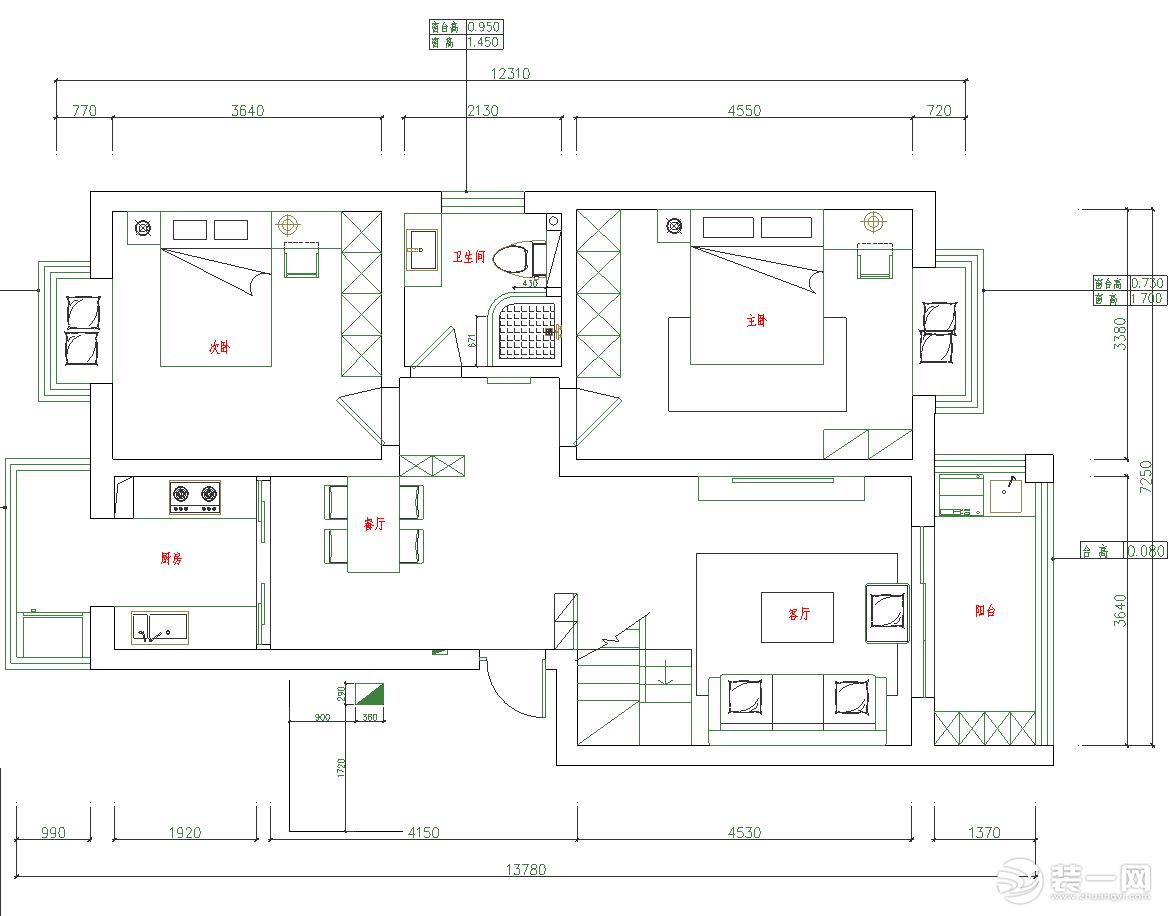 金水湾花园150平复式家居现代风格效果图