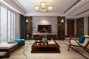 山水装饰集团天下锦城163平方四室居新中式风格方案报价效果图分享