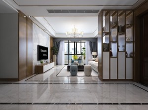 雍景半岛136平方三室居现代风格方案报价客厅效果图分享