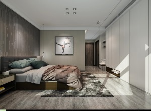 御景江山320平方复式现代风格方案报价卧室效果图分享
