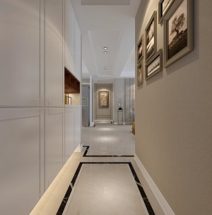 华润桃源里120平方三室居现代风格方案报价走廊效果图分享