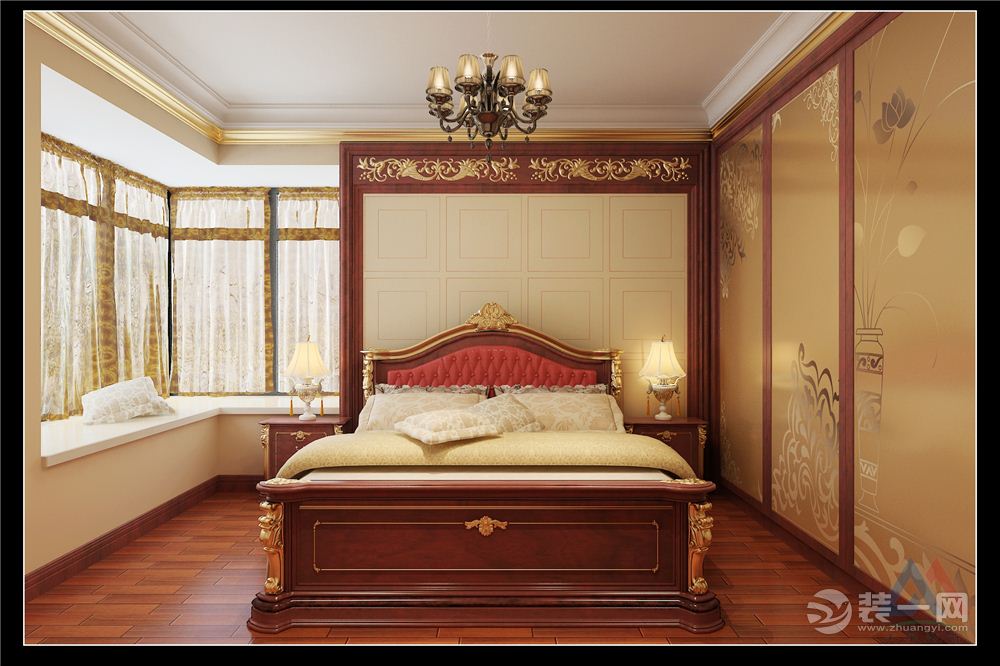 海伦堡100平三室新古典欧式风格装修效果图卧室