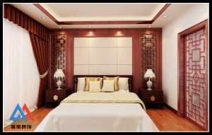 新天地230平别墅中式风格装修效果图卧室