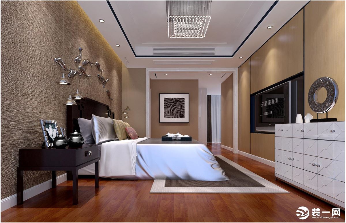 韩国园140平后现代风格卧室装修效果图