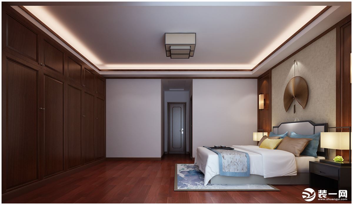 怡景湾180平新中式风格一楼卧室装修效果图