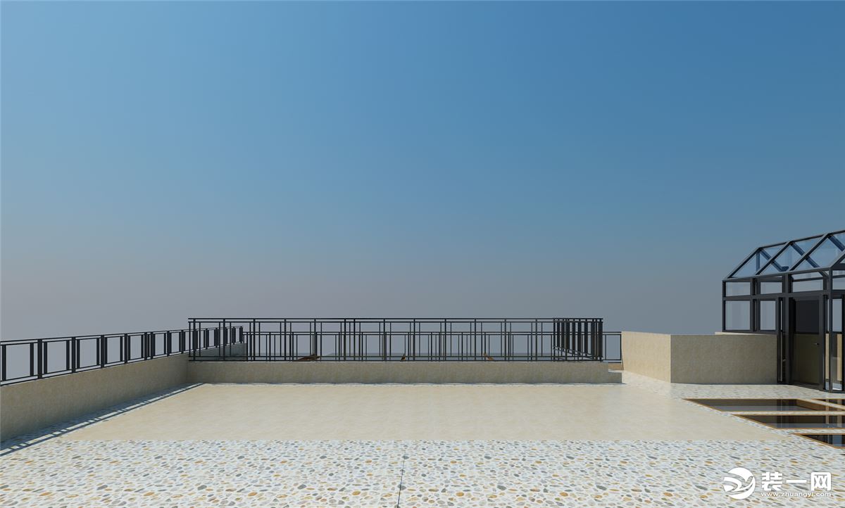 怡景湾180平新中式风格三层露台装修效果图