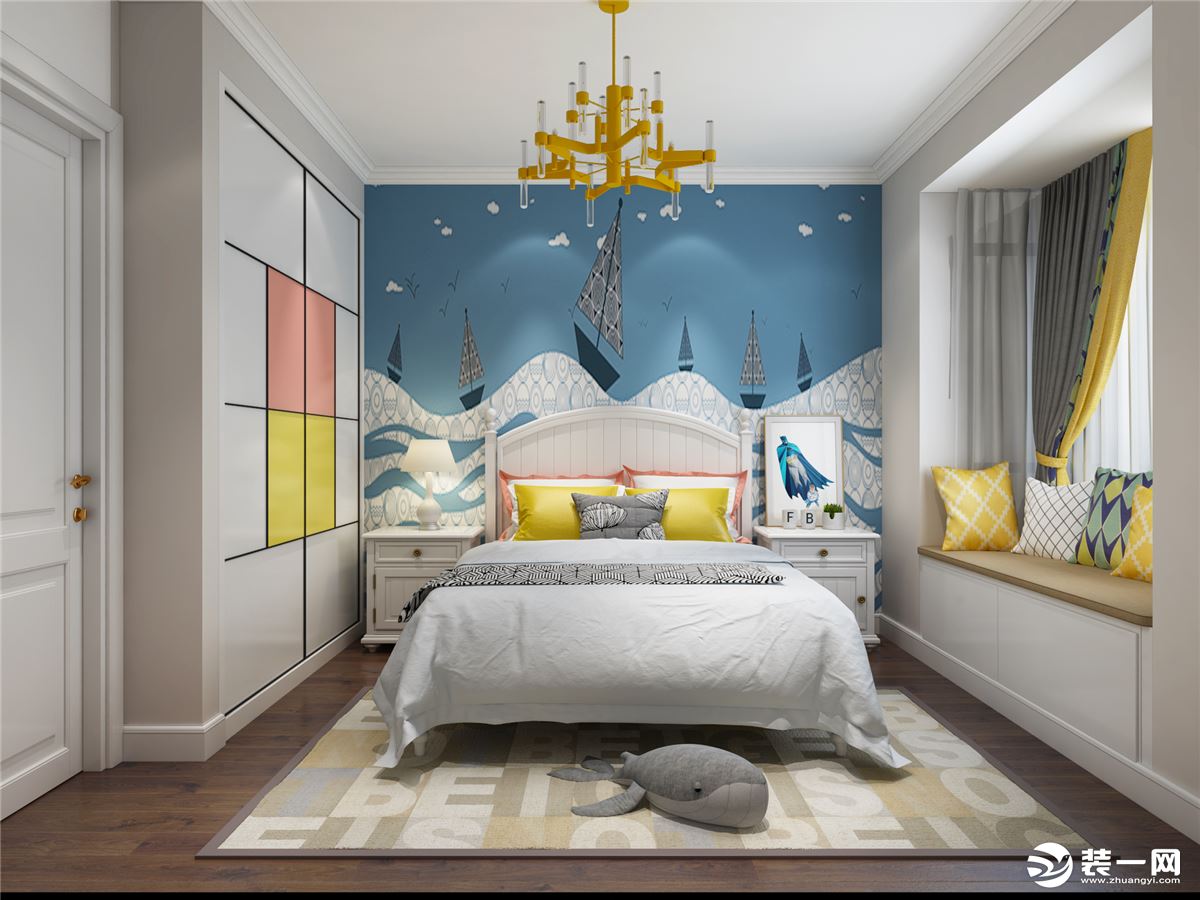 龙基传媒星城120平简约美式卧室装修效果图