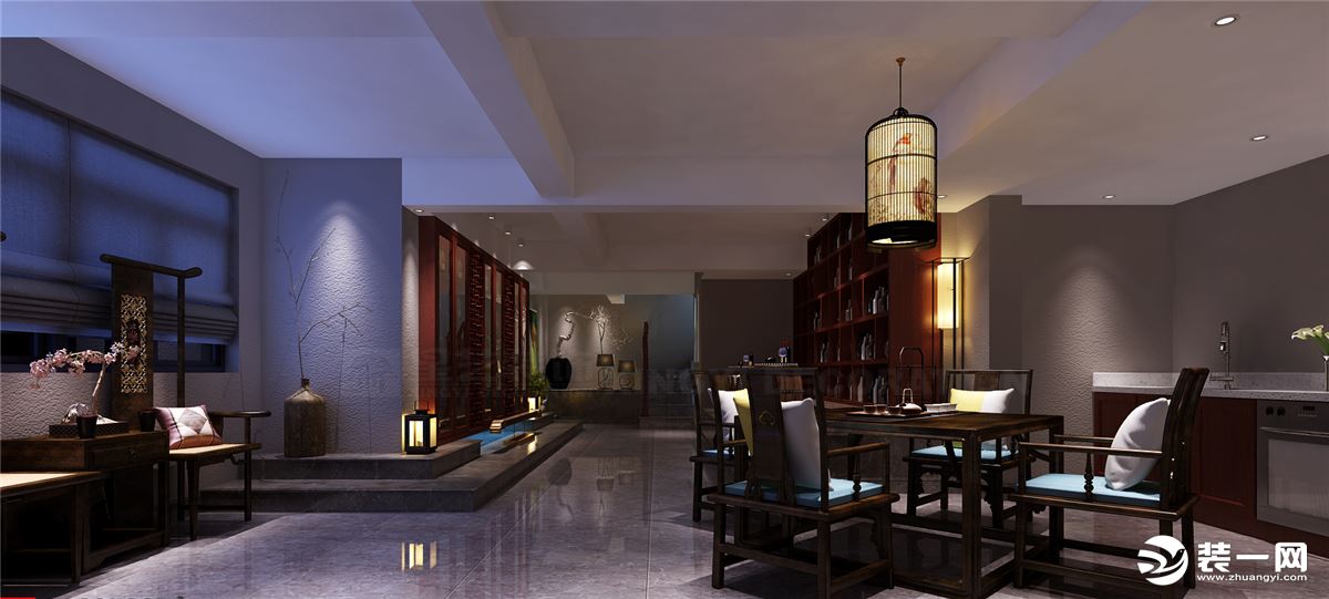 八桂绿城别墅600平中式风格地下室装修效果图