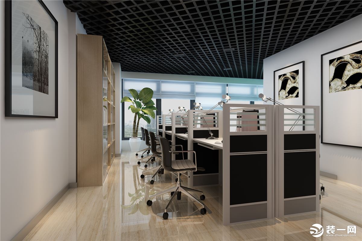 盛天领域办公室300平简约风格办公室装修效果图-家居美图_装一网装修效果图