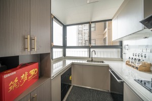 【南宁星艺装饰】720°紫兰公馆120㎡新中式厨房实景全景