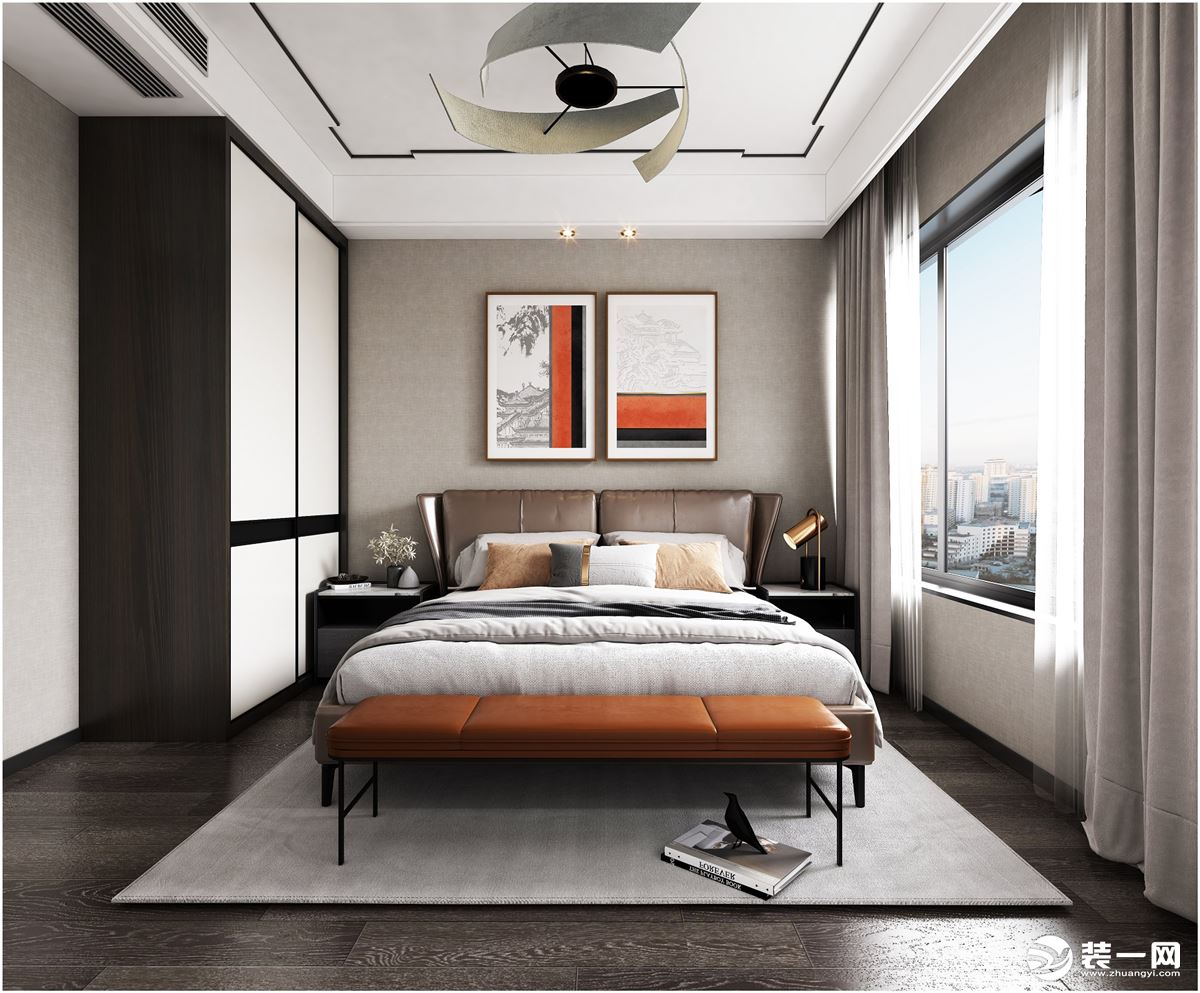天誉半岛140 ㎡ 新中式风格卧室装修效果图